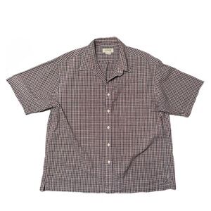 J. Crew 100%Cotton Casual Button Down Plaid Short Sleeve Shirt Size XL